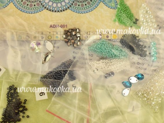 Набір для вишивання Прикраса для волосся , заколка ADH-001 Мятна арабеска, Абріс Арт