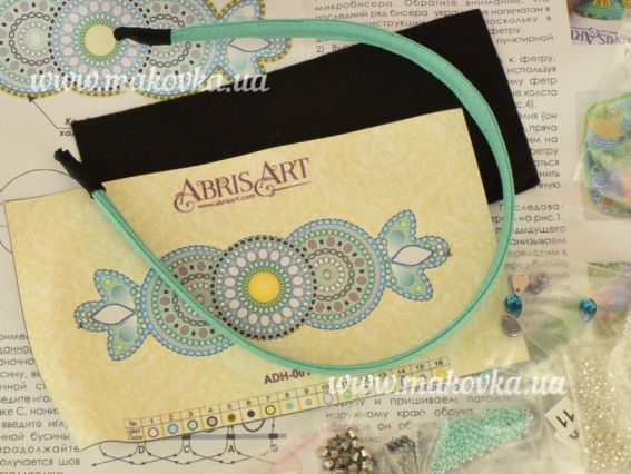 Набір для вишивання Прикраса для волосся , заколка ADH-001 Мятна арабеска, Абріс Арт