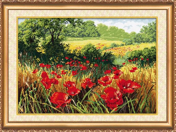АН-008 Маковое поле, Абрис Арт набор для вышивания крестом АН-008 Маковое поле, Абрис Арт набор для вышивания крестом