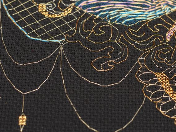 Вишивка хрестом, Абріс Арт AH-069 Золота бабка