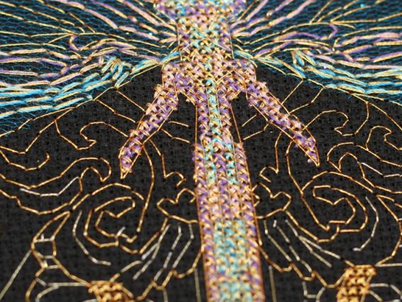 Вишивка хрестом, Абріс Арт AH-069 Золота бабка