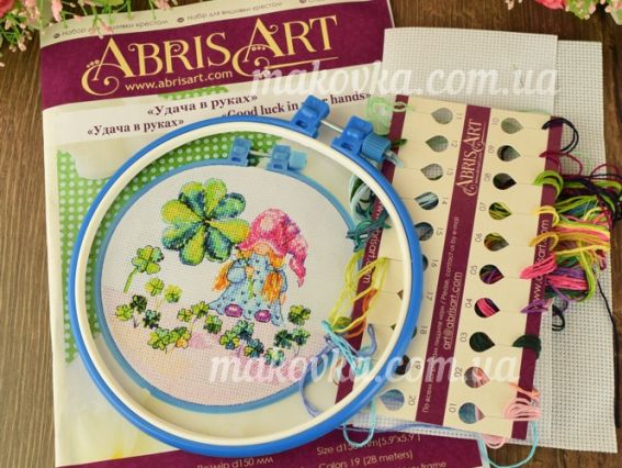 Успіх у руках (гном) AHM-051 набір з пяльцями для вишивання хрестом, Абріс Арт