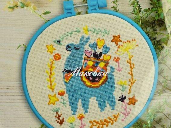 AHM-006 Лама, Абріс Арт набір з п'яльцями для вишивання хрестиком AHM-006 Лама, Абріс Арт набір з п'яльцями для вишивання хрестиком