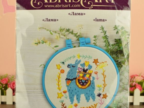 AHM-006 Лама набір з пяльцями для вишивання хрестом, Абріс Арт