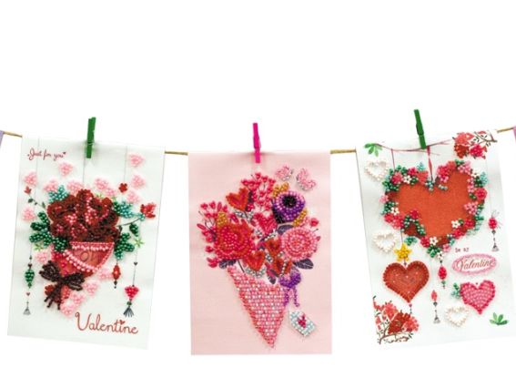 Набір для вишивання бісером AT-008 Набір-прапорець Милий букетик, Абріс Арт