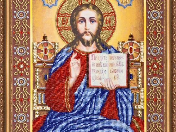 Икона Венчальная пара Иисус, АВ-146, Абрис Арт Икона Венчальная пара Иисус, АВ-146, Абрис Арт