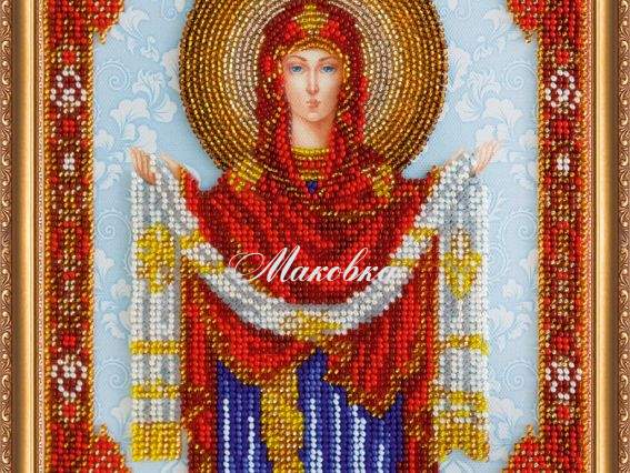 Ікона бісером Покров Пресвятої Богородиці , АВ-305, Абрис Арт Ікона бісером Покров Пресвятої Богородиці , АВ-305, Абрис Арт