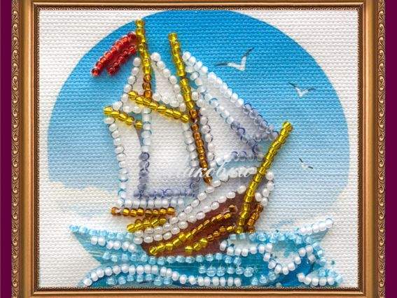 Вышивка-магнит бісером Парусник, АМА-009, Абрис Арт Вышивка-магнит бісером Парусник, АМА-009, Абрис Арт