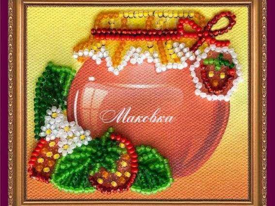 Вышивка-магнит бісером Земляничка, АМА-018, Абрис Арт Вышивка-магнит бісером Земляничка, АМА-018, Абрис Арт