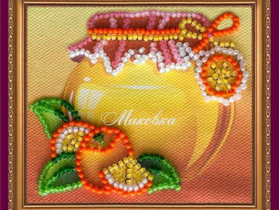 Вышивка-магнит бісером Персик, АМА-019, Абрис Арт