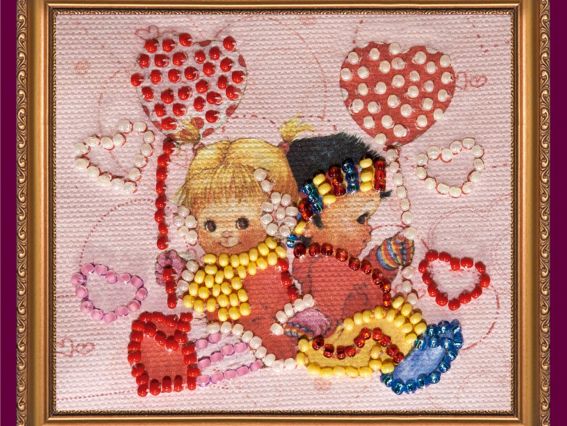 Вишивка-магніт бісером Сердечка, АМА-070, Абрис Арт