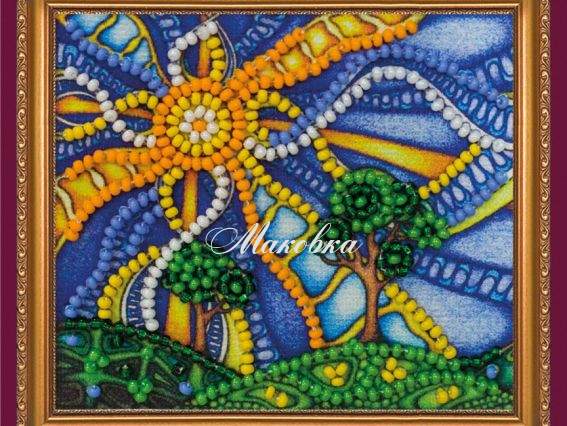 Вышивка-магнит бісером Животворное солнце, АМА-179 Абрис Арт Вышивка-магнит бісером Животворное солнце, АМА-179 Абрис Арт