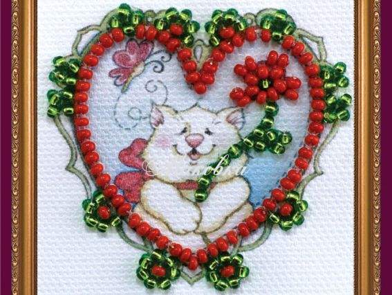 Вышивка мини-магнит бісером Дарю тебе цветочек,  АММ-048,  Абрис Арт Вышивка мини-магнит бісером Дарю тебе цветочек,  АММ-048,  Абрис Арт