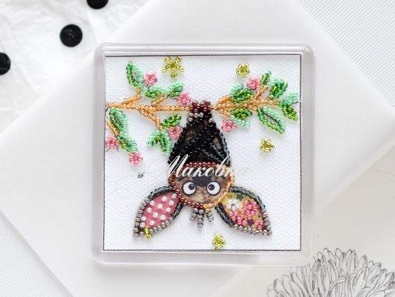 Вышивка-магнит бісером APB-003 Я тут (летучая мышь) Абрис Арт Вышивка-магнит бісером APB-003 Я тут (летучая мышь) Абрис Арт