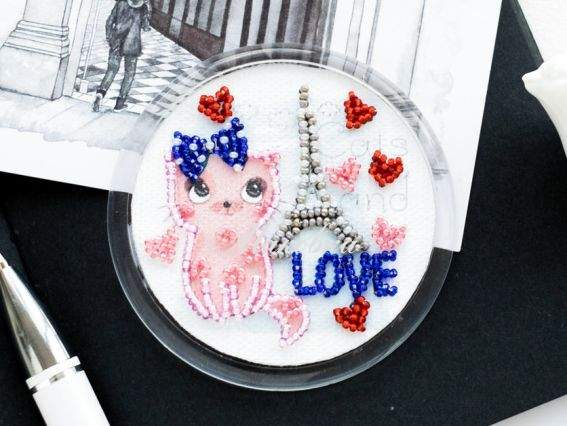 Вышивка-магнит бісером APB-007 Мечты сбываются (котик) Абрис Арт Вышивка-магнит бісером APB-007 Мечты сбываются (котик) Абрис Арт