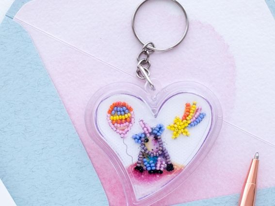 APB-013 Єдиноріжка Абрис Арт набір для вишивання брелока з акриловою основою