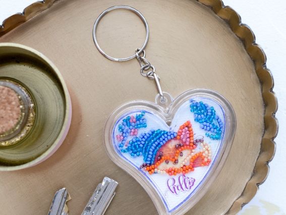 Yабір для вишивання брелока Пограємо? (лис) Абріс Арт APB-014 з акриловою основою