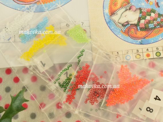 APB-017 Сирні сни (миша) Абріс Арт набір для вишивання магніта з акриловою основою