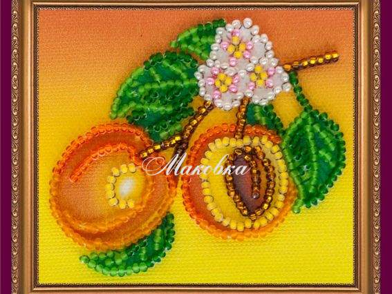 Вышивка-магнит бісером Абрикосы, АМА-024, Абрис Арт Вышивка-магнит бісером Абрикосы, АМА-024, Абрис Арт