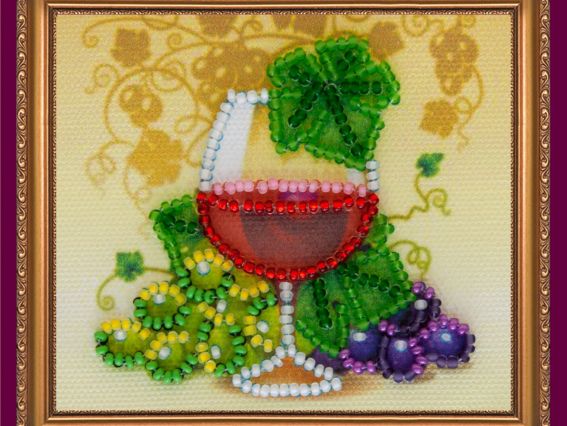 Вышивка-магнит бисером Бокал вина, АМА-029, Абрис Арт Вышивка-магнит бисером Бокал вина, АМА-029, Абрис Арт