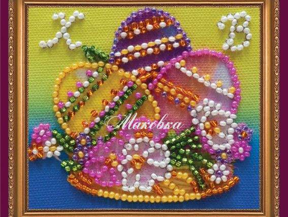 Вишивка-магніт бісером Великодній натюрморт-3, АМА-073, Абрис Арт Вишивка-магніт бісером Великодній натюрморт-3, АМА-073, Абрис Арт