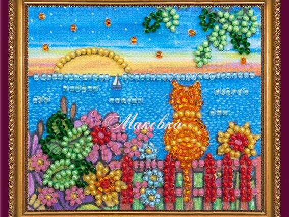 Вышивка-магнит бісером Летний вечер АМА-156, Абрис Арт Вышивка-магнит бісером Летний вечер АМА-156, Абрис Арт