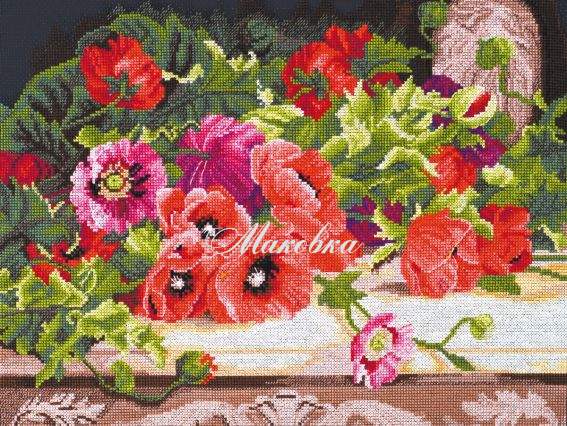 AH-034 Маки, Абрис Арт набор для вышивания крестом