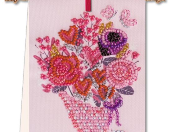 Набір для вишивання бісером AT-008 Набір-прапорець Милий букетик, Абріс Арт
