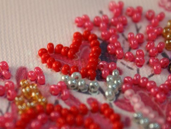 Набір для вишивання бісером AT-008 Набір-прапорець Милий букетик, Абріс Арт