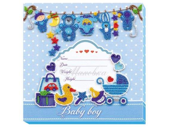 AB-604 Метрика для хлопчика Абріс Арт Вишивка бісером AB-604 Метрика для хлопчика Абріс Арт Вишивка бісером