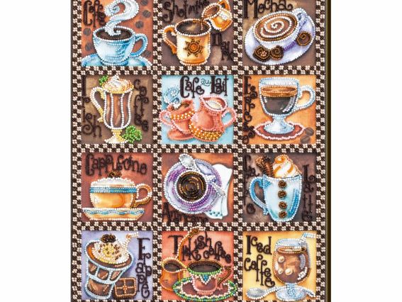 AB-638 Кавова карта, Абрис Арт Вишивка бісером