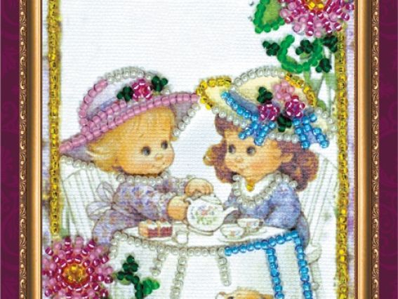 Набор для вышивания открытки Любимой подруге, АО-100, Абрис Арт Набор для вышивания открытки Любимой подруге, АО-100, Абрис Арт