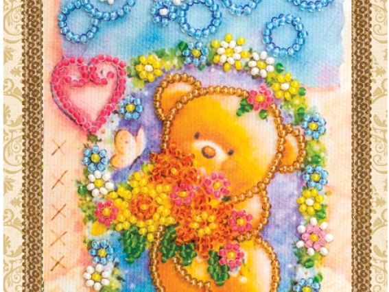 Набор для вышивания открытки Цветочная полянка, АО-127, Абрис Арт Набор для вышивания открытки Цветочная полянка, АО-127, Абрис Арт