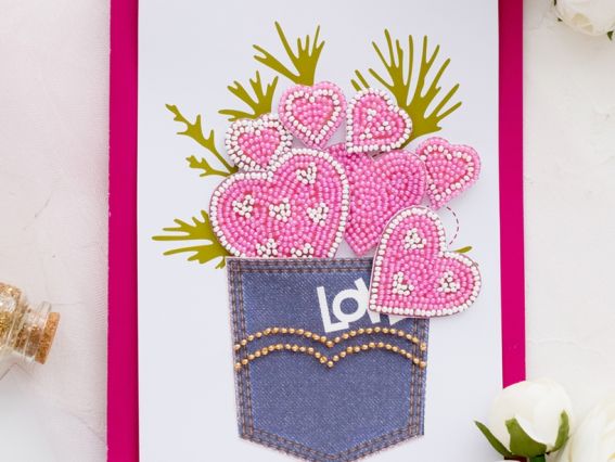 Набір для вышивання листівка 3D AOO-003 Від чистого серця Абрис Арт