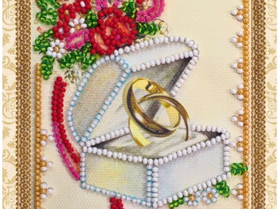 Набор для вышивания открытки С днем бракосочетания-7, АО-115, Абрис Арт Набор для вышивания открытки С днем бракосочетания-7, АО-115, Абрис Арт
