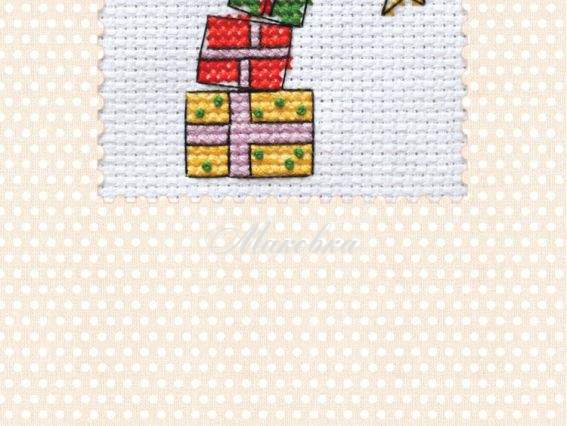 АОН-004, Набор-открытка Фейерверк подарков Абрис Арт (вышивка крестом)