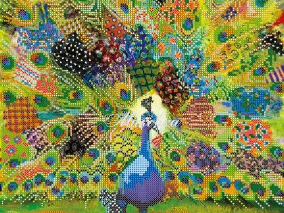 Схема (рисунок) на холсте Лоскутный павлин, АС-248, Абрис Арт