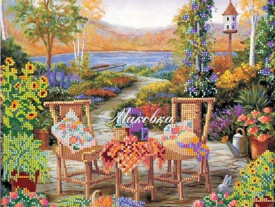 Схема (рисунок) на холсте Загородный ланч, АС-260, Абрис Арт