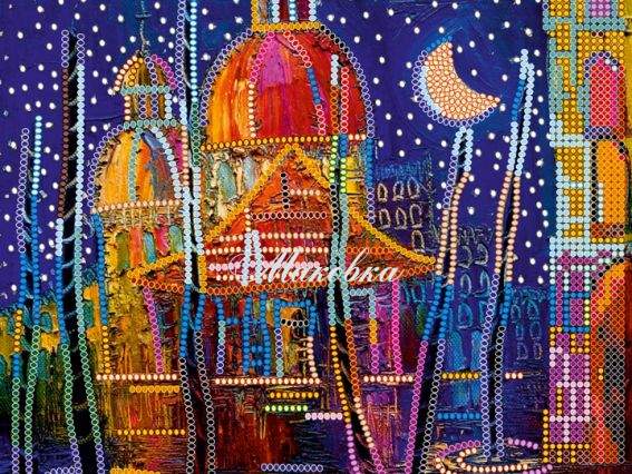 Схема (рисунок) на холсте В ночи, АС-472, Абрис Арт