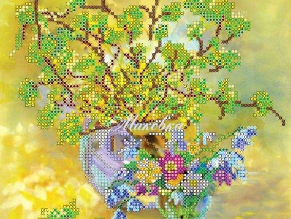 Схема (рисунок) на холсте Весенний букет, АС-085, Абрис Арт