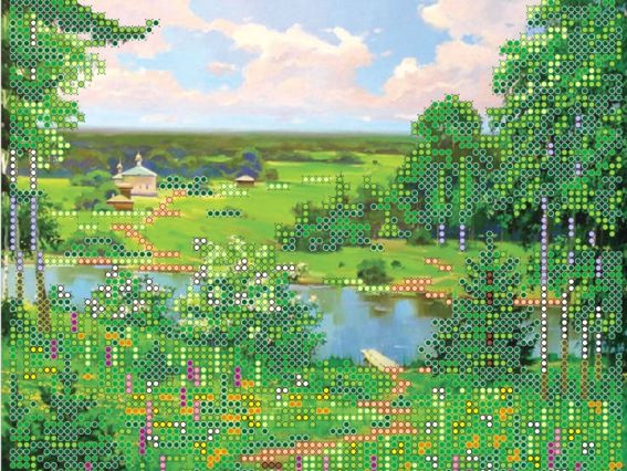 Схема (рисунок) на холсте Лесная тропинка, АС-088, Абрис Арт