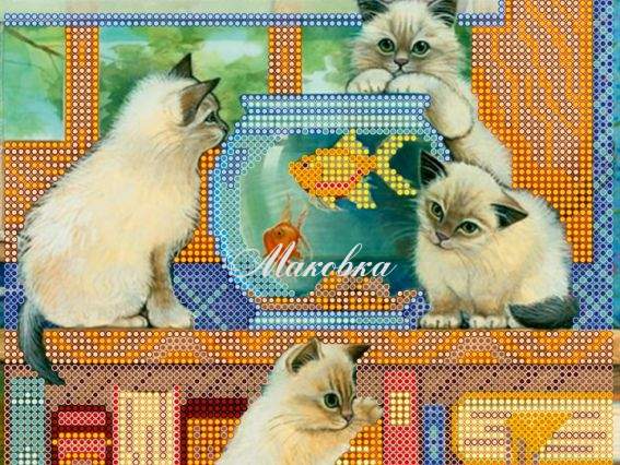 Схема (рисунок) на холсте Золотая рыбка, АС-482, Абрис Арт