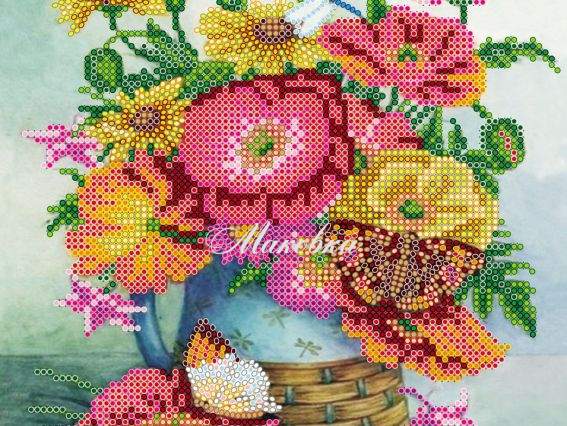 Схема (рисунок) на холсте Красные маки АС-531, Абрис Арт