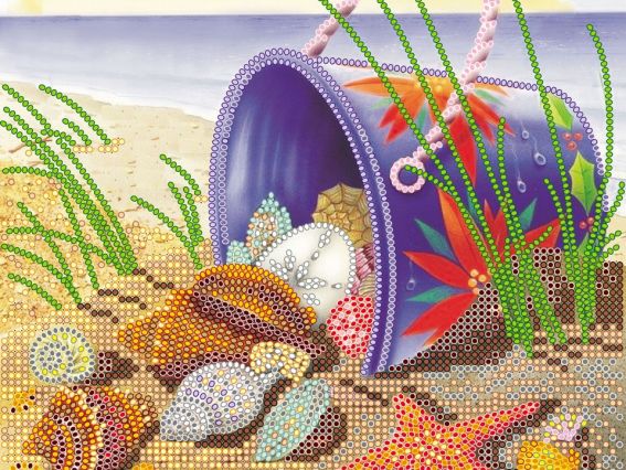 Схема (рисунок) на холсте На морском берегу  АС-535, Абрис Арт Схема (рисунок) на холсте На морском берегу  АС-535, Абрис Арт