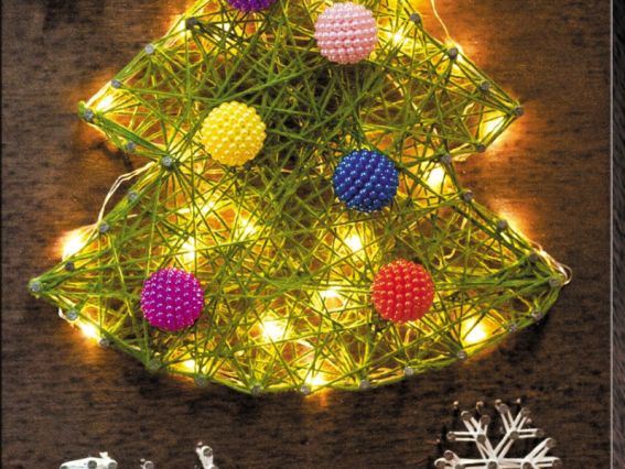 Стринг-арт ABC-014 Елочка (с подсветкой), Абріс Арт Стринг-арт ABC-014 Елочка (с подсветкой), Абріс Арт