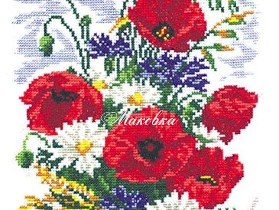 Вышивка Ромашки и маки, 40-24 , Чудесная Игла Вышивка Ромашки и маки, 40-24 , Чудесная Игла