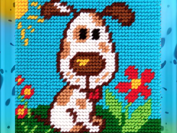 Bambini X 2004 Щенок на полянке, набор для вишивання с пряжей Bambini X 2004 Щенок на полянке, набор для вишивання с пряжей