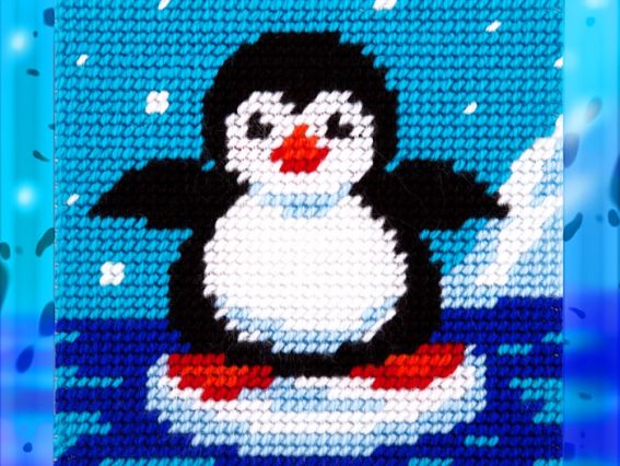 Bambini X-012 Пингвин, набор для вишивання с пряжей Bambini X-012 Пингвин, набор для вишивання с пряжей