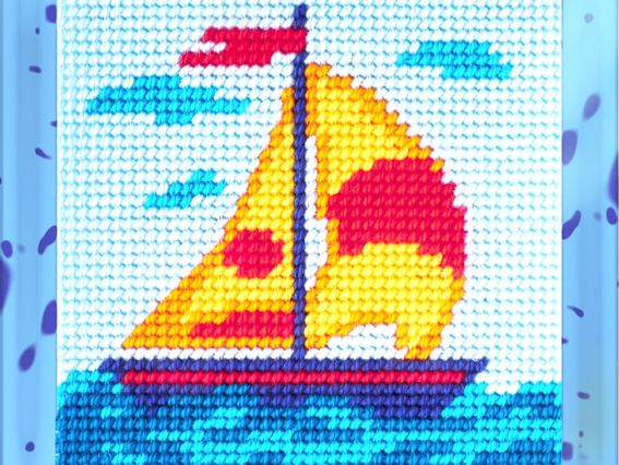 Bambini X 2033 Кораблик, набор для вишивання с пряжей Bambini X 2033 Кораблик, набор для вишивання с пряжей