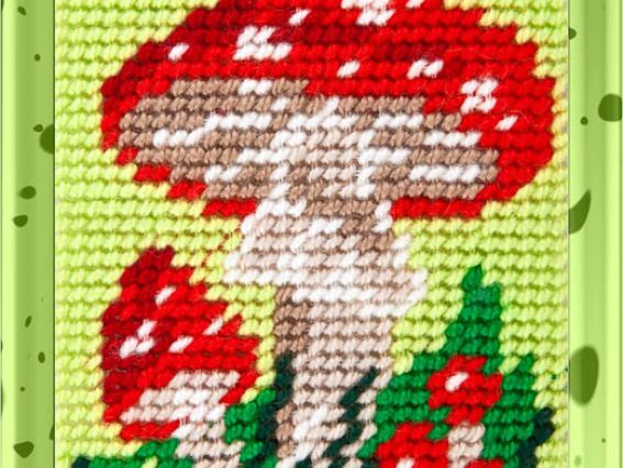 Bambini X-2106 Мухоморы, набор для вишивання с пряжей Bambini X-2106 Мухоморы, набор для вишивання с пряжей